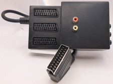 3 Way Scart Lead Cable Splitter Adapter Switch Box *TESTED, WORKING*