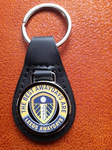 Leeds utd faux leather keyfob - leather,