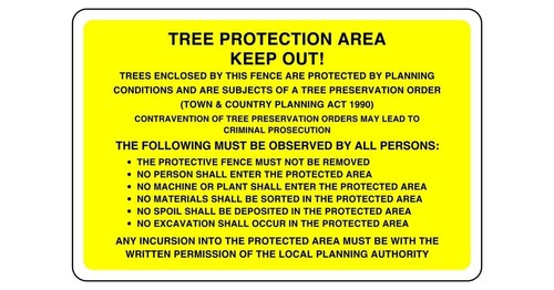 Tree protection area keep - , out