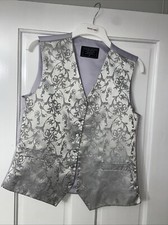 Silver Floral Waistcoat Wedding  Or special Occasion