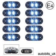 10x Clear White 24v 2 Led Side