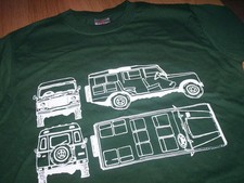 LAND ROVER T-SHIRT TECH BLUE PRINT LOGO all sizes choice