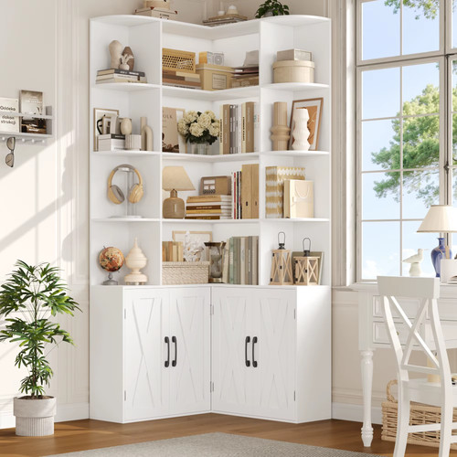 Corner bookshelf tall tier - bookshelf,