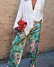 Zara Oriental Satin Green Wide