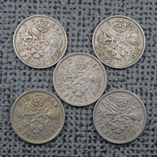 Sixpence 1958 1962 job lot - sixpence,