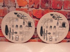BARKER BROTHERS 1960s Fiesta Pair Pottery TEA PLATES 7" Diameter 