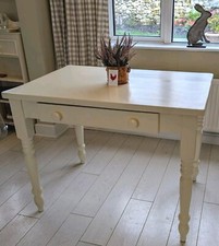 Rustic Vintage Farmhouse Pine Kitchen Dining Table Chunky Delivery Available 