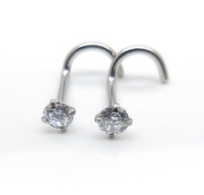 Pair Gold Tone Nose Screw 18G