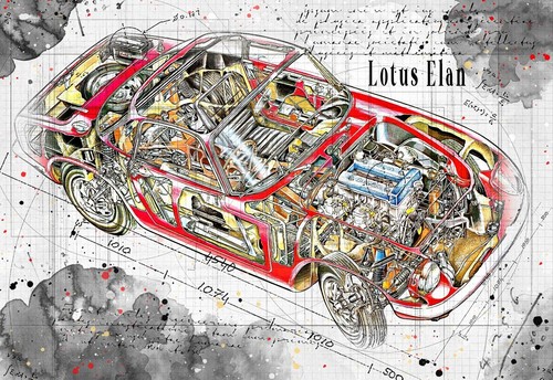 Line tech drawing lotus elan - tech,