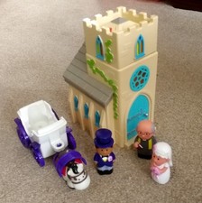 ELC Happyland Church With Sounds Vicar Bride Bridegroom Horse & Carriage