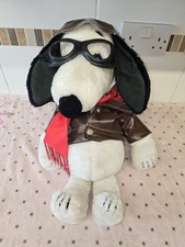 Vintage 1968 United Feature Syndicate Snoopy Flying Jacket Soft Plush Toy 18"