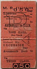 MIDLAND RAILWAY - Excursion. To AVONMOUTH DOCK..