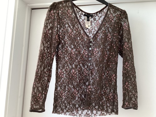 Unusual lace effect cardigan - lace,