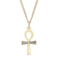 9ct gold ankh cross pendant - ankh,