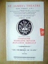 1951 Theatre Programme-Compagnie in AMPHITRYON & LES FOURBERIES DE SCAPIN