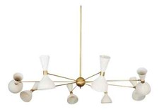 Huge Italian Chandelier Style Stilnovo Mid Century 8 Arms Sputnik Ceiling Light