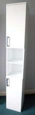 FREESTANDING BATHROOM CABINET CUPBOARD TALLBOY IN WHITE