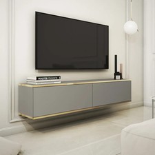SALE !! Modern Fully Assembled Oro Floating TV Cabinet 135cm in Grey Matt