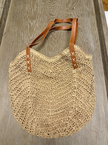 Large woven straw raffia - large,