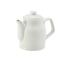 Genware Porcelain White Teapot For Hotels Restaurants 85cl/ 30oz Pack of 6
