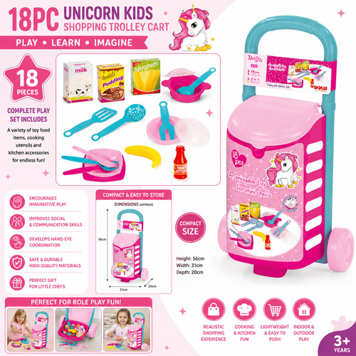 18pc unicorn kids shopping - 18pc,