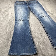 True Religion Carrie Bell Bottom Flare Vintage Hippie Jeans 28W Blue Denim