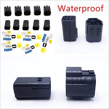 Black 6-Pin Waterproof Car Truck Amp Electrical Sealed Wire Connector Plug 5 Kit