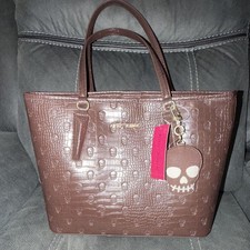 Betsey Johnson Brown Embossed