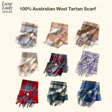 Wool Scarf Check Tartan 100%