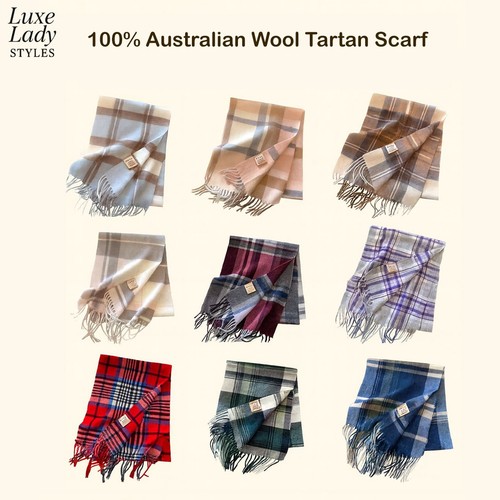 Wool scarf check tartan - scarf,
