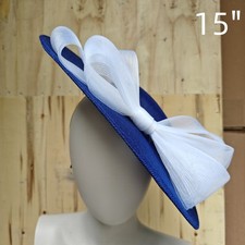 blue white fascinator wedding