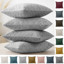 4 PACK Check Velvet Cushion