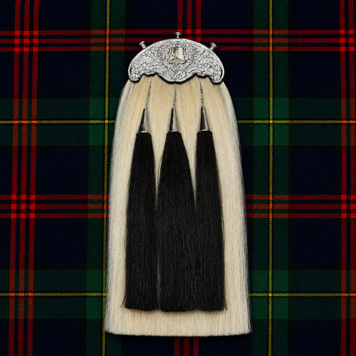 White horse hair sporran 100 - horse,