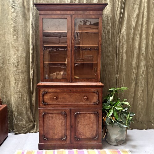 Antique carved mahogany glazed - carved,