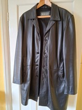 Mens Black Leather Frockcoat