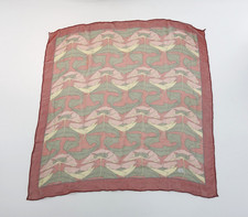 Vintage Liberty Print Silk Square Scarf - 87cm Chiffon Sheer Red Floral Pattern