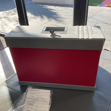 Vintage Helix Metal Lockable A4 File Document Case Box With 2 Keys