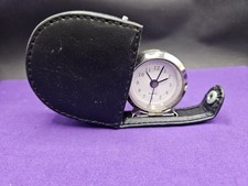 DSL Travel Alarm Clock In Fold-Down Faux Leather Case Boxed