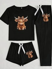 Ladies highland cow pyjamas - ladies,