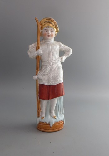 Antique german porcelain skier - german,