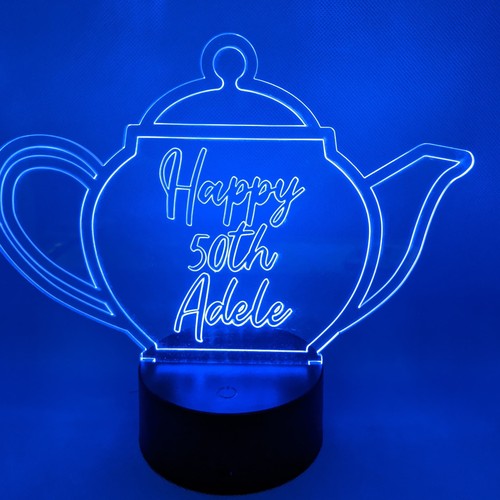 Personalised tea pot - personalised, led