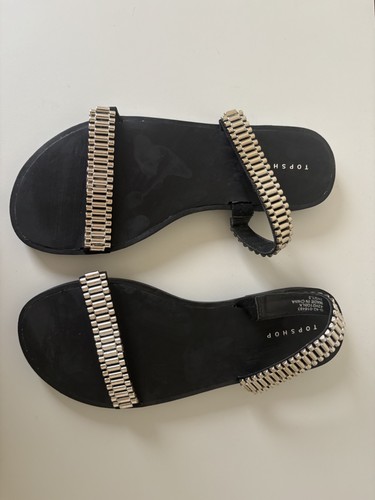 Topshop black embellished flat - embellished,