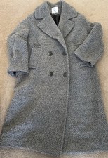 Ladies Grey Boucle Overcoat By