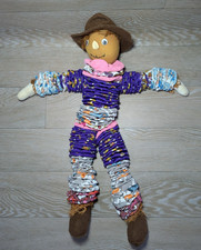 Vintage Handmade Rag Doll    Cloth Fabric Stuffed Textile Doll Used Good Read