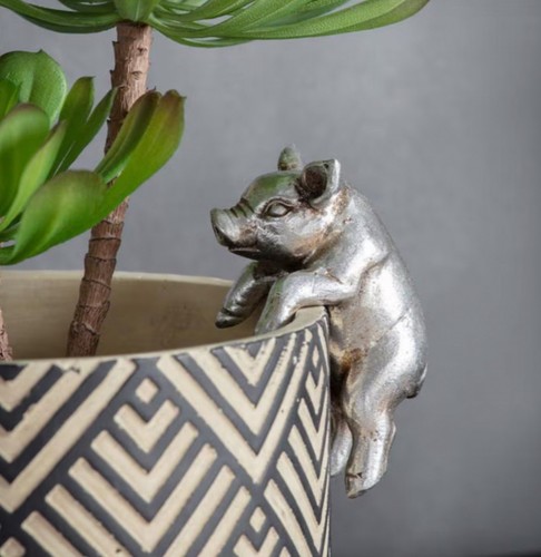Pig plant pot hanger - plant,