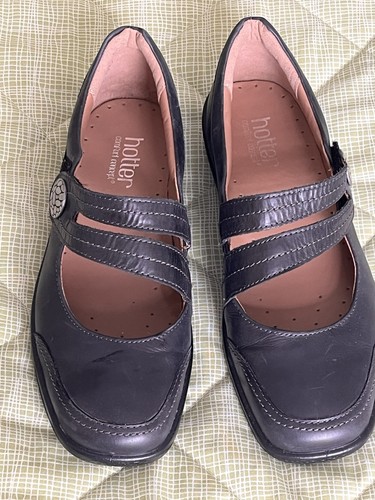 Hotter black leather shoes bn - shoes,