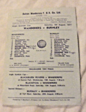 1977 Bolton Wanderers v Burnley  Anglo-Scottish Cup Single sheet