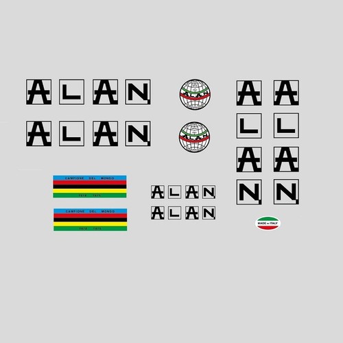 Alan bicycle frame decals - alan,