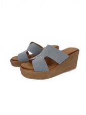 Blue Denim Wedge Platform