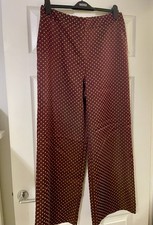 M&S Autograph Silky Red Gold Heavier Fabric Trousers Size 14 Reg New Never Worn